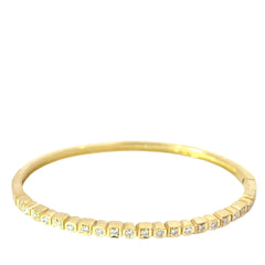 18k Yellow Gold .75ct F VS2 Round Diamond Bangle Bracelet