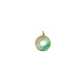24k Yellow Gold Green Jade Circle Pendant