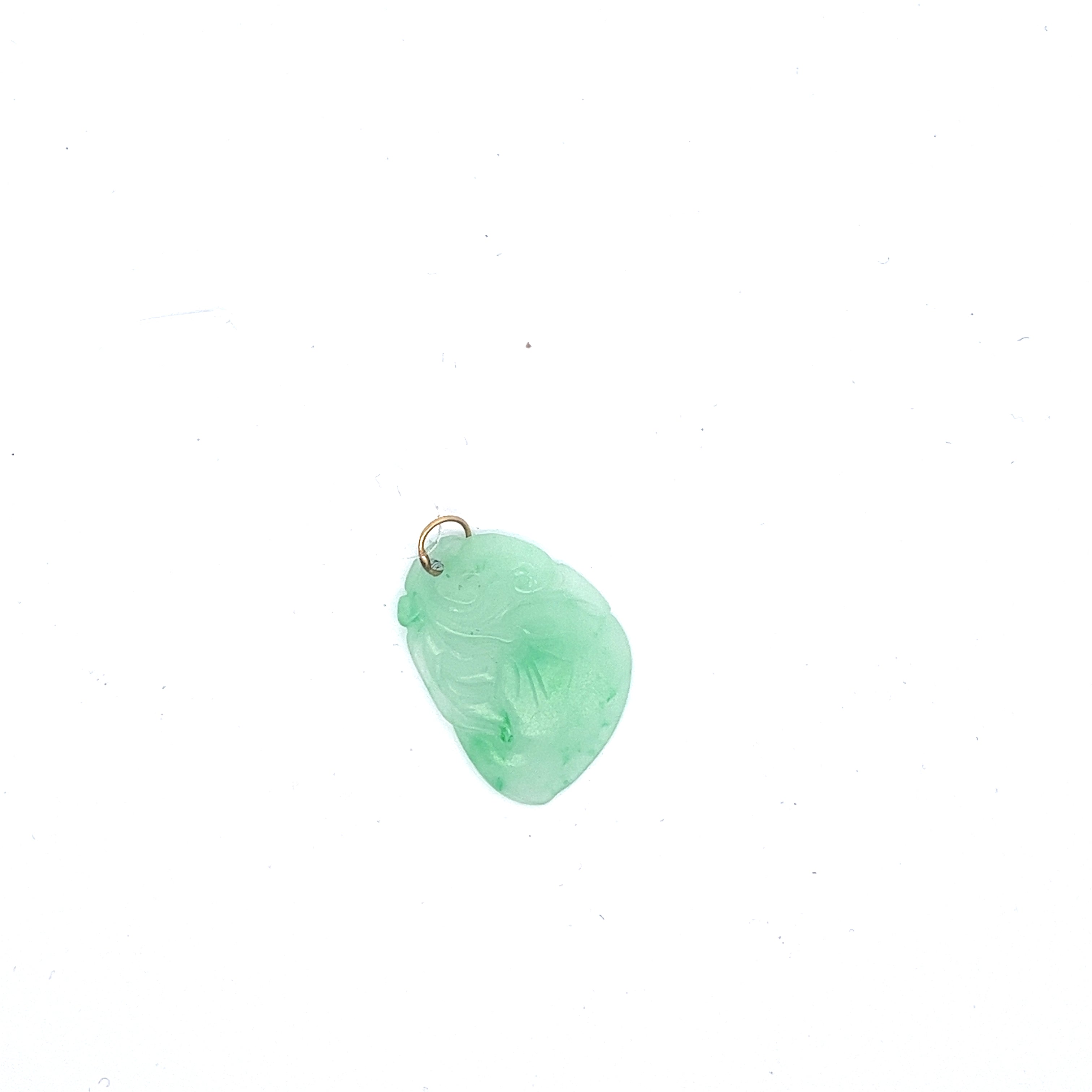 18k Yellow Gold Jade Pendant 2.7 gram