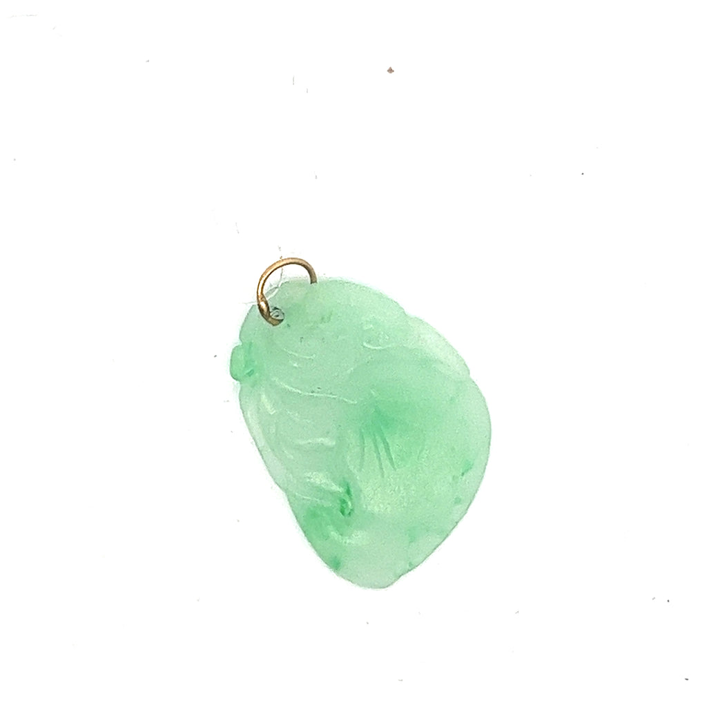 18k Yellow Gold Jade Pendant 2.7 gram