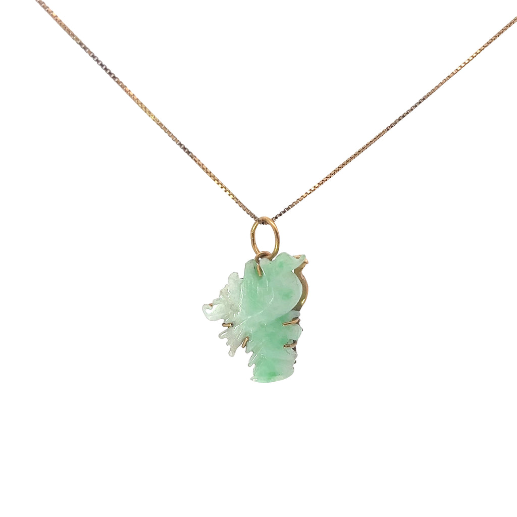 18k Yellow Gold Jade Pendant 2.7 gram