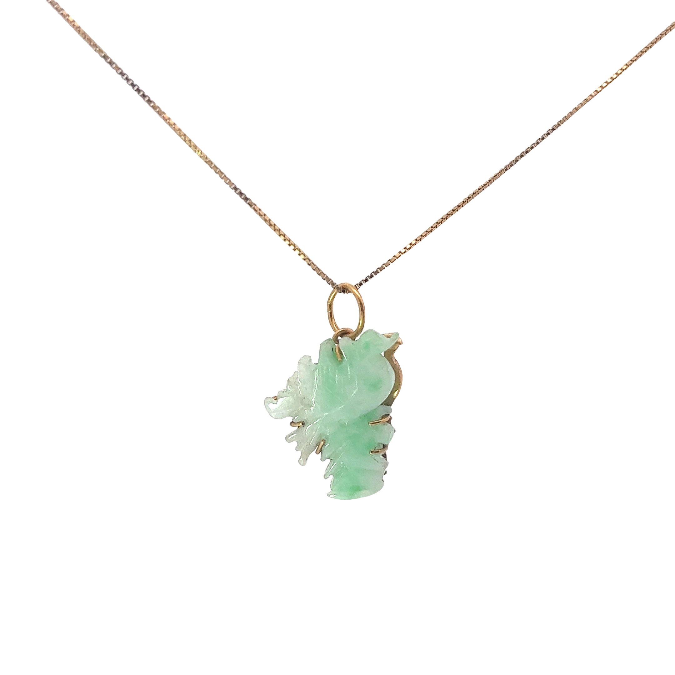 18k Yellow Gold Jade Pendant 2.7 gram