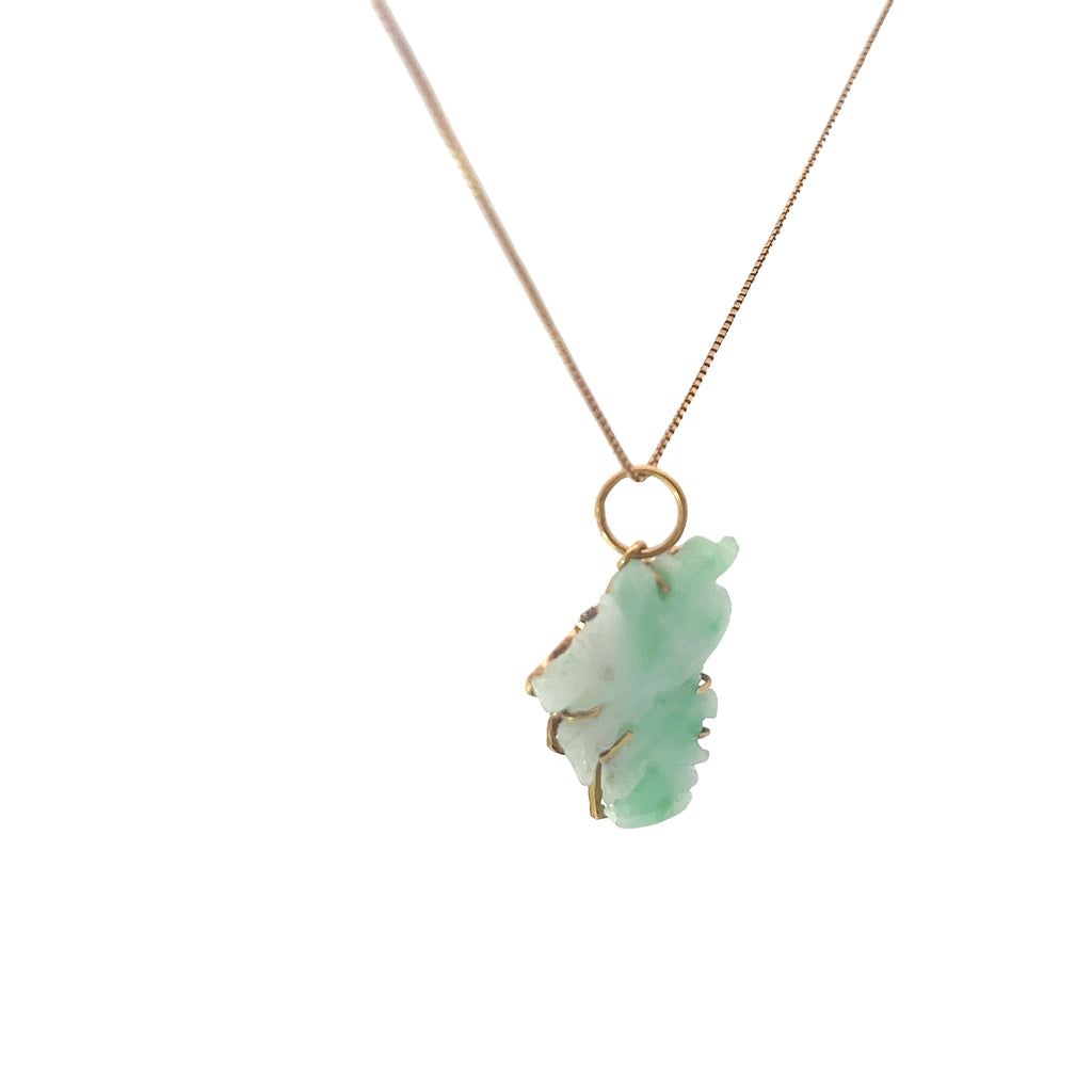18k Yellow Gold Jade Pendant 2.7 gram