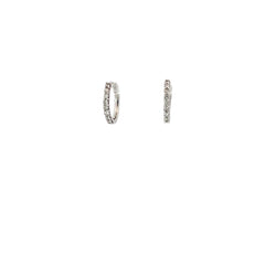 14k White Gold .30ct H SI1 Round Diamond 1/3 Inch Small Hoops