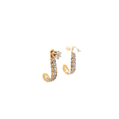 14k Yellow Gold .15ct G VS2 Round Diamond Jacket earrings