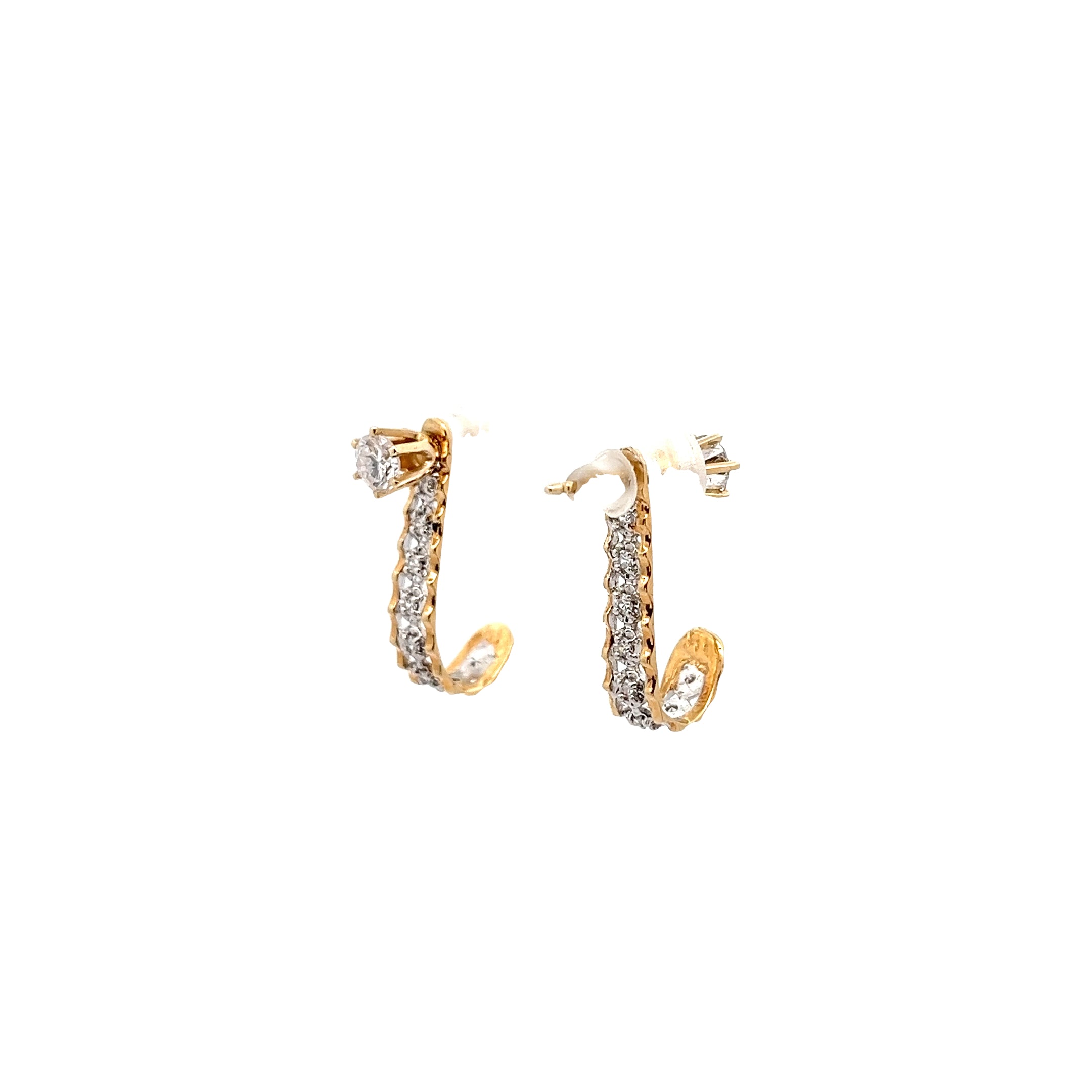 14k Yellow Gold .15ct G VS2 Round Diamond Jacket earrings