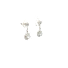 14k White Gold .50ct G SI1 Round Diamond Drop Earring