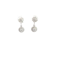 14k White Gold .50ct G SI1 Round Diamond Drop Earring