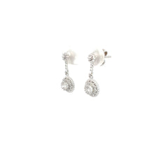 14k White Gold .50ct G SI1 Round Diamond Drop Earring