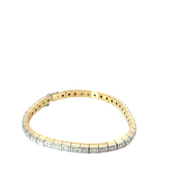 18k Two Tone 3.00ct E VS2 Round Diamond Tennis Bracelet