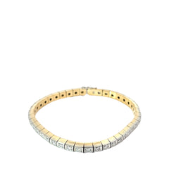 18k Two Tone 3.00ct E VS2 Round Diamond Tennis Bracelet