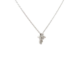 18k White Gold .18ct F VS1 Round Diamond Cross Necklace