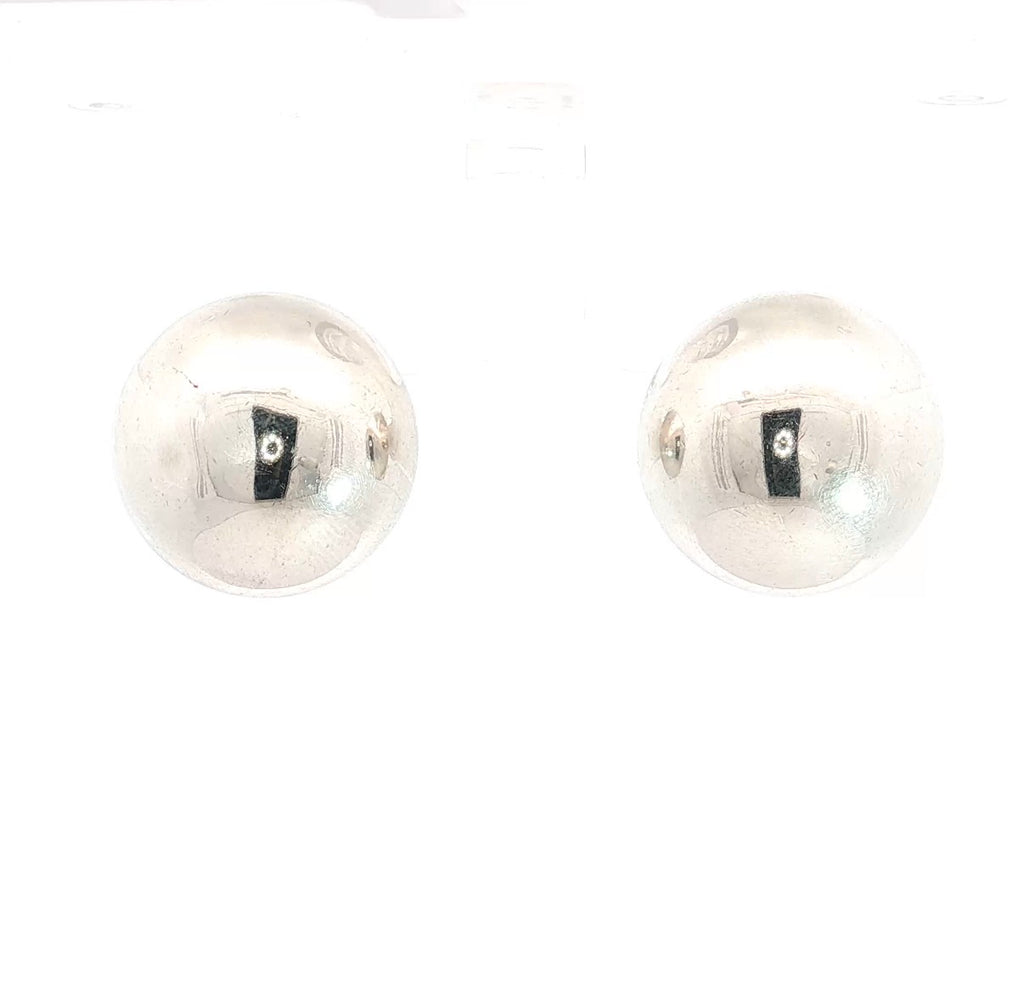 Sterling Silver Domed Hollow Chucky 1/2 Ball Stud Earrings 21mm 9 gram
