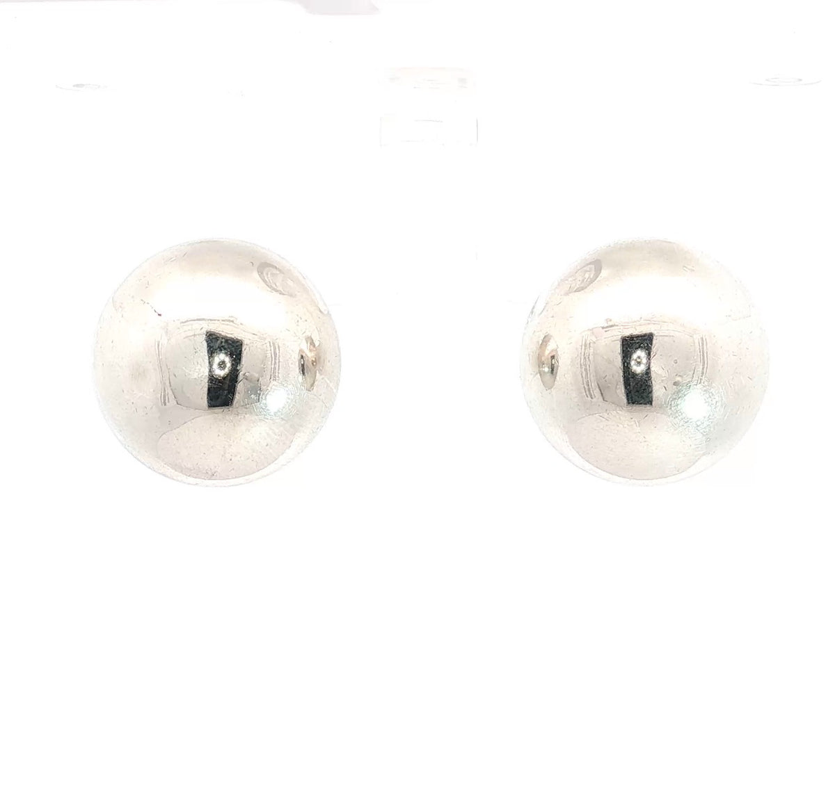 Sterling Silver Domed Hollow Chucky 1/2 Ball Stud Earrings 21mm 9 gram