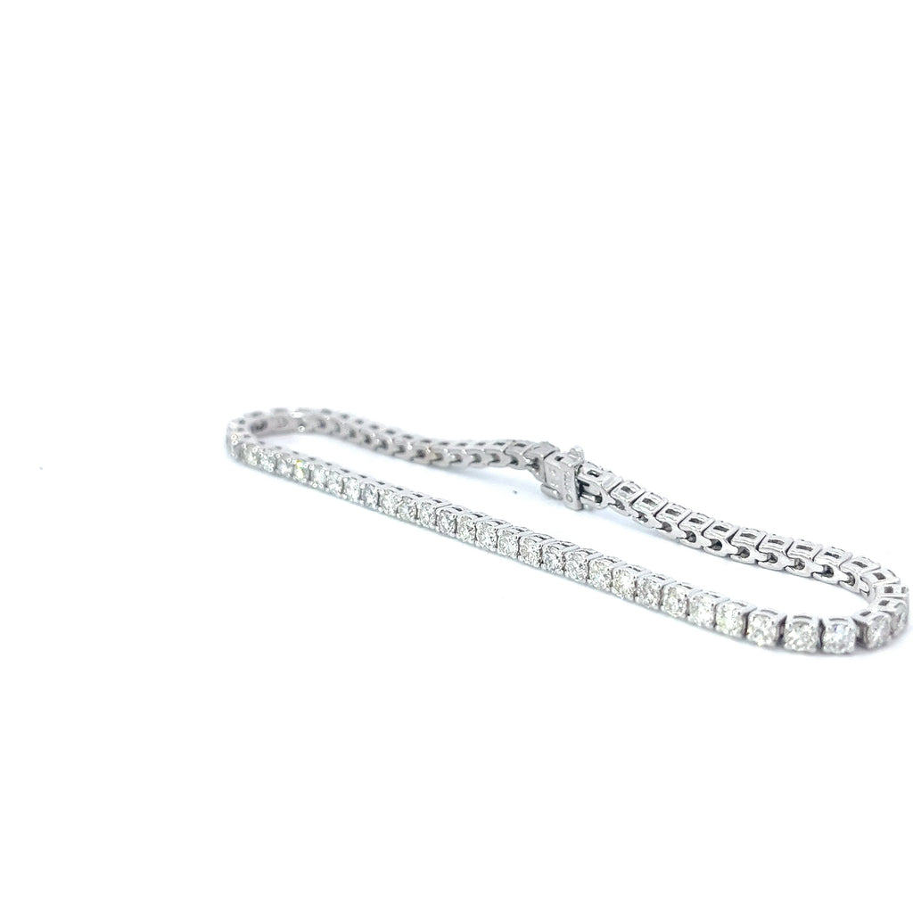 14k White Gold 4.00ct G VS2 Round Diamond Tennis Bracelet