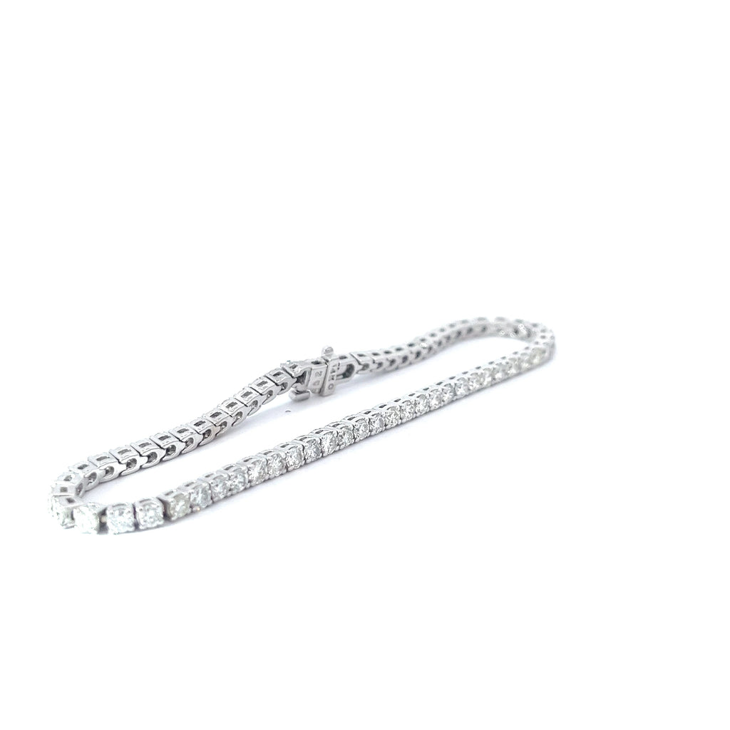 14k White Gold 4.00ct G VS2 Round Diamond Tennis Bracelet