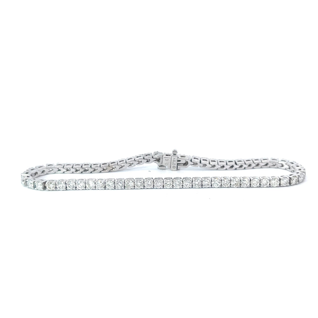 14k White Gold 4.00ct G VS2 Round Diamond Tennis Bracelet