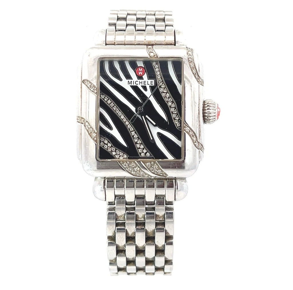 Michele Deco Safari Zebra Diamond Pre-Owned Ladies Watch