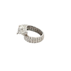 18k White Gold 1.50ct F VS2 Round Diamond Flexible Panther Ring 10.8 gram