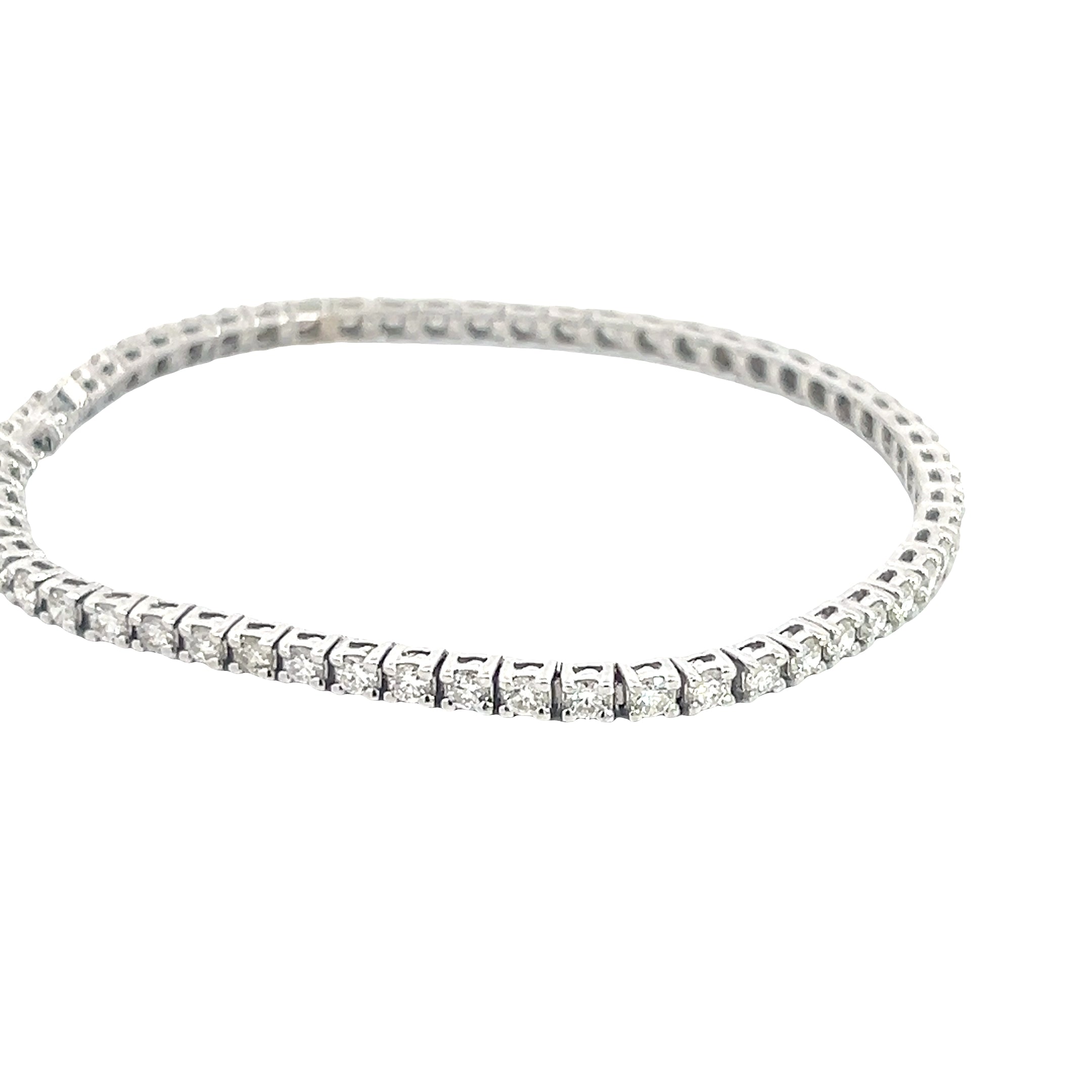 18k White Gold 3.09ct I VS2 Round Diamond Tennis Bracelet