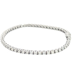 18k White Gold 3.09ct I VS2 Round Diamond Tennis Bracelet