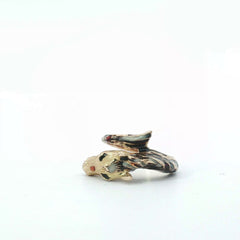 18k Yellow Gold Horse Enamel Design Ring