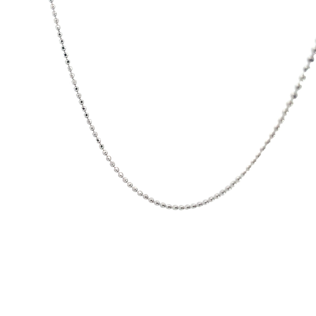 14k White Gold Beaded Chain 5.06 grams