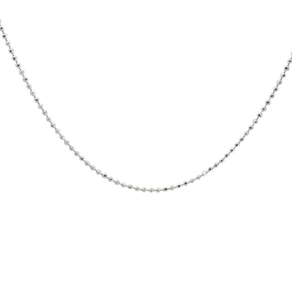 14k White Gold Beaded Chain 5.06 grams