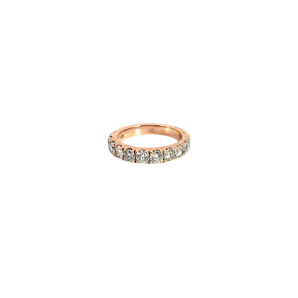 14k Rose Gold 1.50ct J SI1 (9) Diamond Wedding  Band Size 6 1/2