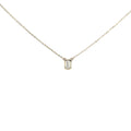 14K YELLOW GOLD .37CT F VS2 EMERALD CUT SOLITAIRE PENDANT