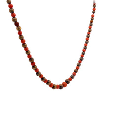 18k yellow gold Vintage Coral and gold bead necklace