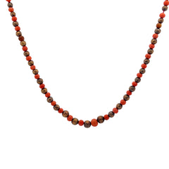 18k yellow gold Vintage Coral and gold bead necklace