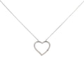 14k White Gold .07ct G SI1 Princess Cut Diamond Floating Heart Necklace