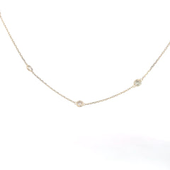 14k Yellow Gold 1.50ct G/H VS2 / SI1 Round Diamond by the Yard Necklace