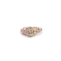 14k Rose Gold .75ct Round Chocolate Champagne/.75ct VS2 Marquise and Round Diamond Ring