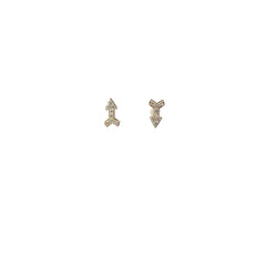 14k Yellow Gold .25ct G SI1 Round Arrow Stud Earrings