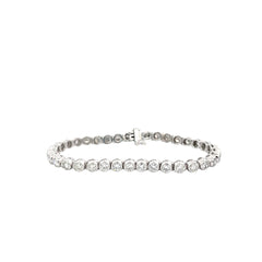 18K WHITE GOLD 7CT HVS2  36 BAGUETTE DIAMOND BEZEL SET BRACELET