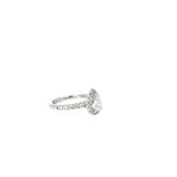 14k white gold .75CT G SI1 pear shaped AND .35CT G SI1  Round diamond engagement ring