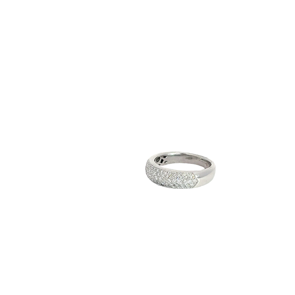 14k White Gold 1.00ct  F VS2 6mm Wide Pave Diamond Band