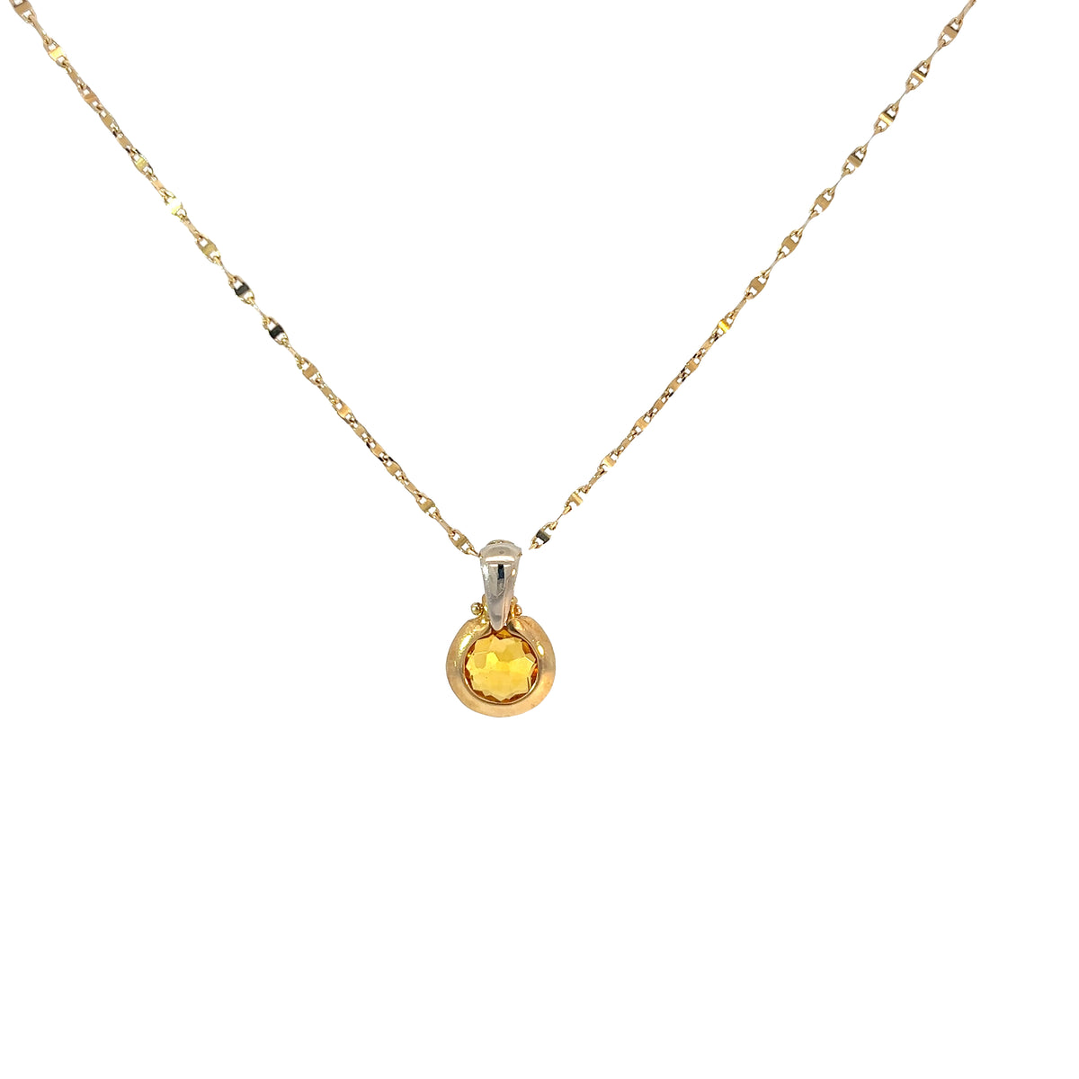 18k Two Toned Yellow Sapphire Necklace