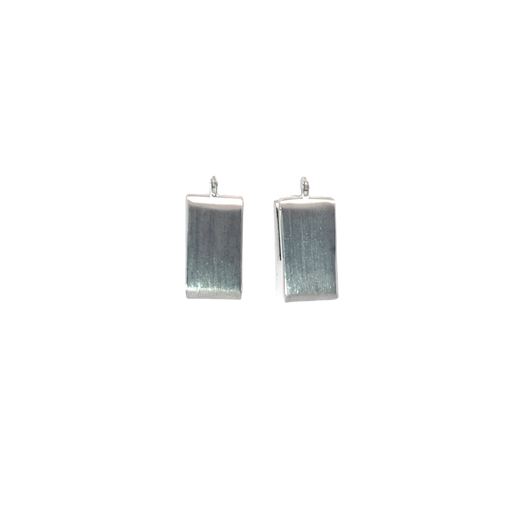 14k White Gold Square Hoop Earrings 7 gram