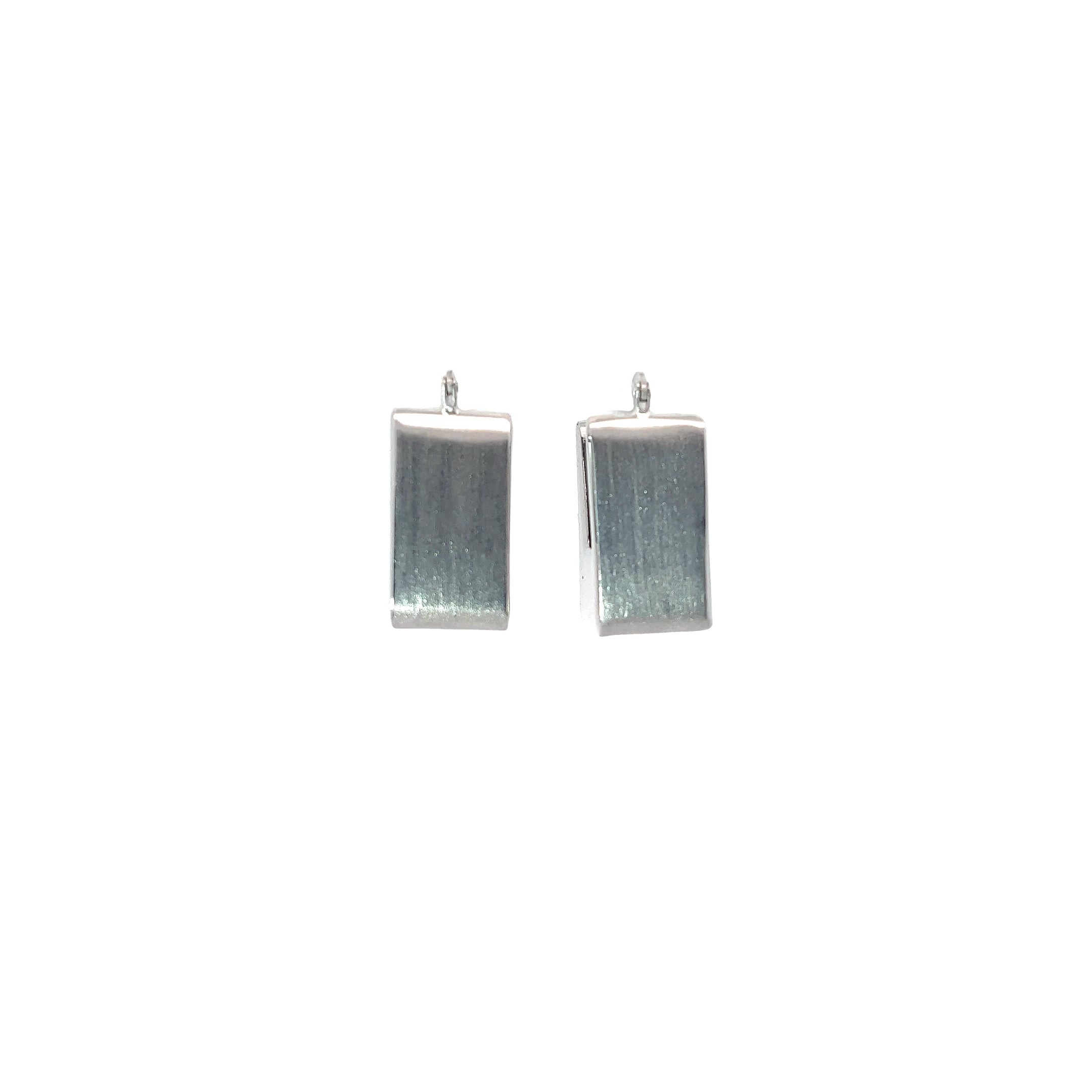 14k White Gold Square Hoop Earrings 7 gram