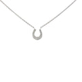 14k White Gold .25ct H VS2 Round Diamond Horseshoe Pendant 4.50 gram 16"inch