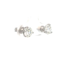 14K White Gold 2.15ct F G SI1 Round 3 Prong Martini Diamond Stud Earrings