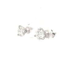 14K White Gold 2.15ct F G SI1 Round 3 Prong Martini Diamond Stud Earrings