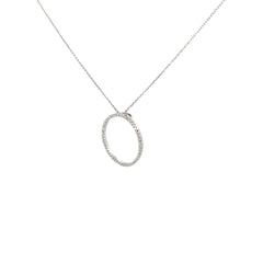 14k White Gold .25ct G SI1 Round Diamond Eternity Circle Necklace