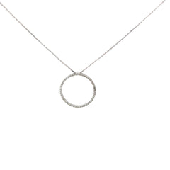 14k White Gold .25ct G SI1 Round Diamond Eternity Circle Necklace