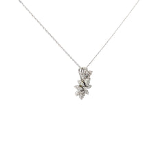 18k White Gold .90ct H SI1 Round Diamond Starburst Necklace