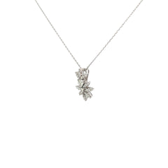 18k White Gold .90ct H SI1 Round Diamond Starburst Necklace