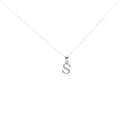 14k White Gold Polished Block Letter S Initial Pendant .70 gram